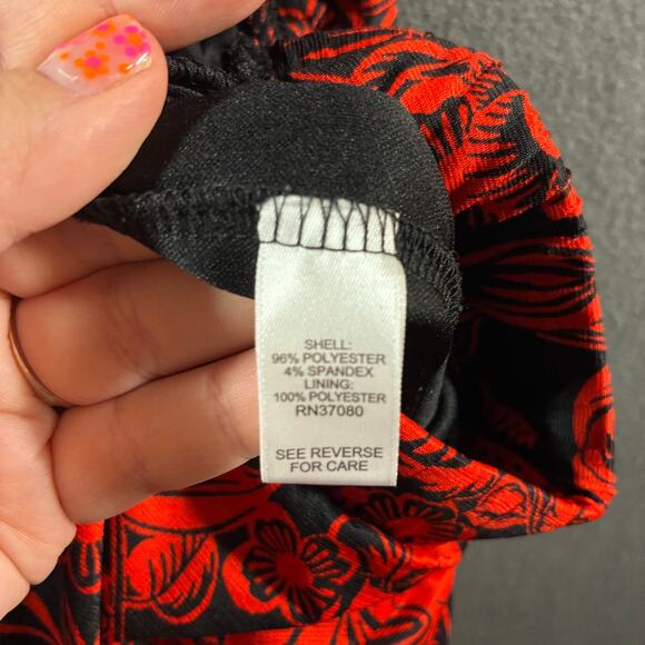 y2k women maxi skirt 20w red tiered peasant asymmetrical fairy grunge whimsigoth - Picture 4 of 5